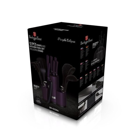 ZESTAW NOŻY I PRZYBORÓW KUCHENNYCH 12 EL. BERLINGER HAUS PURPLE ECLIPSE BH-6258