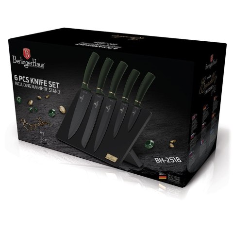 ZESTAW NOŻY NA STOJAKU MAGNETYCZNYM 6 EL. BERLINGER HAUS EMERALD BH-2518