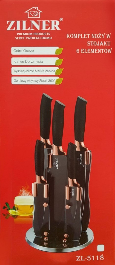 ZESTAW NOŻY POWLEKANYCH 6 EL. ZILNER ROSEGOLD ZL-5118