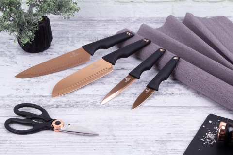 ZESTAW NOŻY STALOWYCH TITANIUM 5 EL. BERLINGER HAUS ROSEGOLD BH-2652