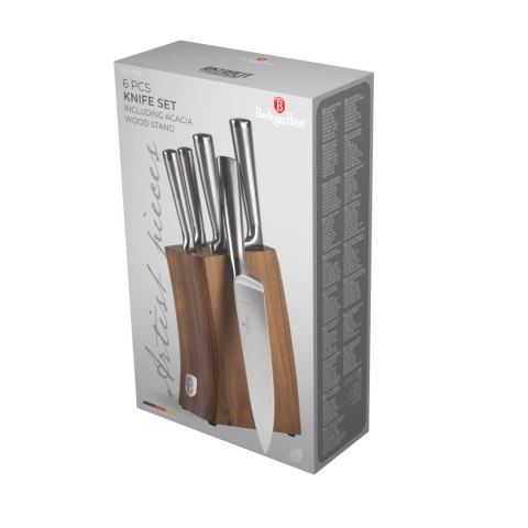 ZESTAW NOŻY W BLOKU 6 ELE BERLINGER HAUS ANTRACIT BH-3124