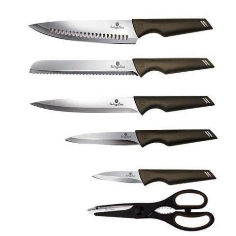 ZESTAW NOŻY W BLOKU 7 EL. BERLINGER HAUS SHINY BLACK BH-2793