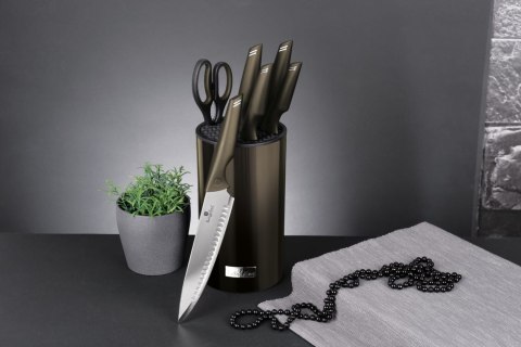 ZESTAW NOŻY W BLOKU 7 EL. BERLINGER HAUS SHINY BLACK BH-2793