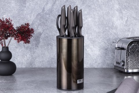 ZESTAW NOŻY W BLOKU 7 EL. BERLINGER HAUS SHINY BLACK BH-2793