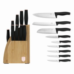 ZESTAW NOŻY W BLOKU BAMBUSOWYM 10-ELE BERLINGER HAUS BLACK ROSE BH-2760