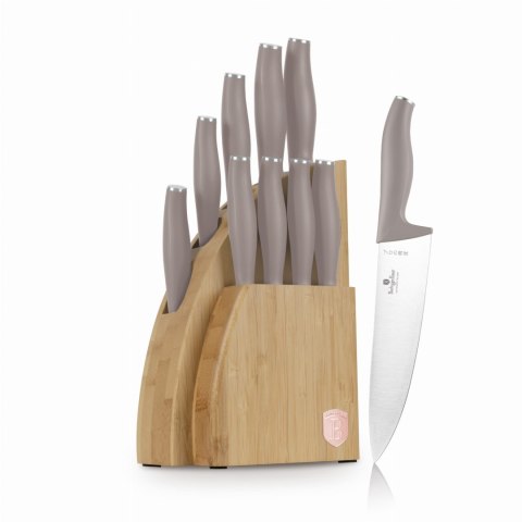 ZESTAW NOŻY W BLOKU BAMBUSOWYM 10-ELE BERLINGER HAUS TAUPE BH-3122