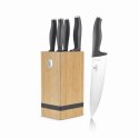 ZESTAW NOŻY W BLOKU BAMBUSOWYM 6-ELE BERLINGER HAUS ANTRACIT BH-2968
