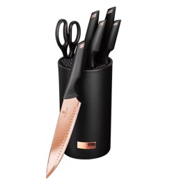ZESTAW NOŻY W STOJAKU 7 EL. BERLINGER HAUS BLACK ROSE BH-2651