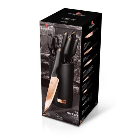 ZESTAW NOŻY W STOJAKU 7 EL. BERLINGER HAUS BLACK ROSE BH-2651