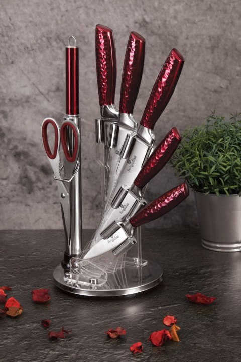ZESTAW NOŻY W STOJAKU 8 EL. BERLINGER HAUS METALLIC LINE BURGUNDY BH-2459