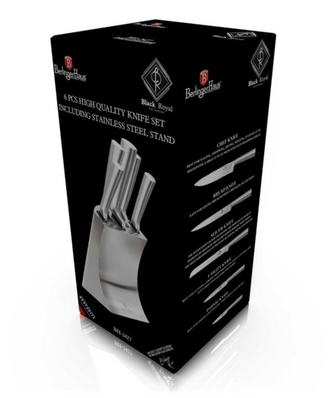 ZESTAW NOŻY W STOJAKU BERLINGER HAUS BLACK ROYAL BH-2427
