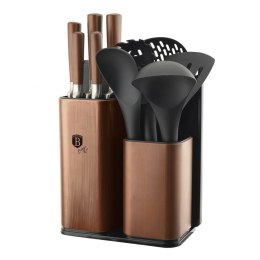 ZESTAW NOŻY Z PRZYBORAMI KUCHENNYMI I DESKĄ DO KROJENIA 12-ele BERLINGER HAUS ROSEGOLD BH-2446