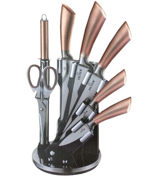 ZESTAW NOŻY Z TASAKIEM 8 EL. ZILNER ROSEGOLD ZL-5125