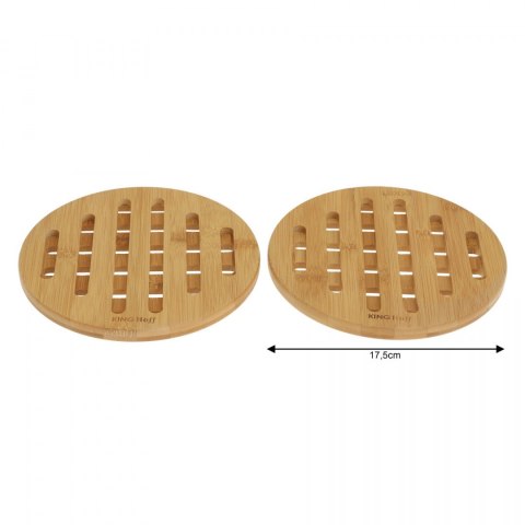 ZESTAW OKRĄGŁYCH PODSTAWEK Z BAMBUSA Ø17,5cm KiNGHOFF KH-1215