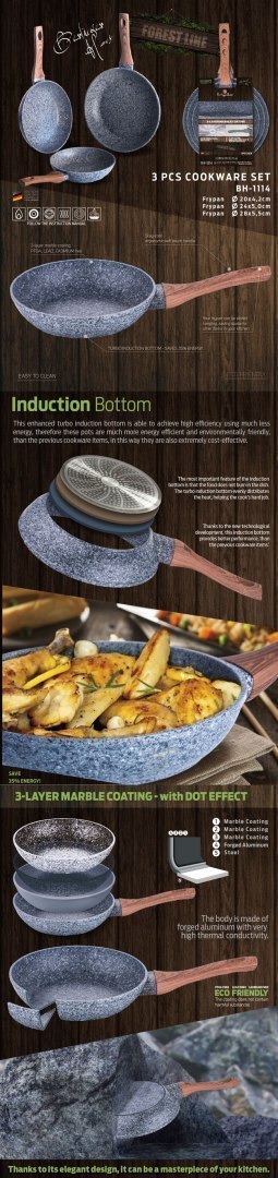 ZESTAW PATELNI 3 ELE. BERLINGER HAUS FOREST LINE BH-1214