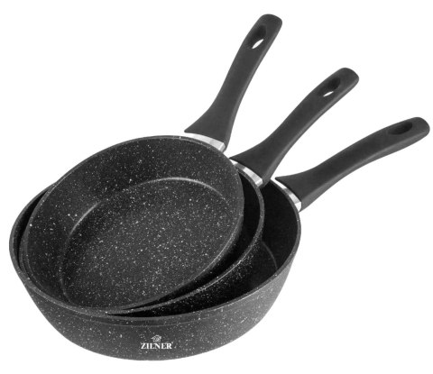 ZESTAW PATELNI GŁĘBOKICH MARMUROWYCH 14 / 16 / 18CM ZILNER ZL-7719