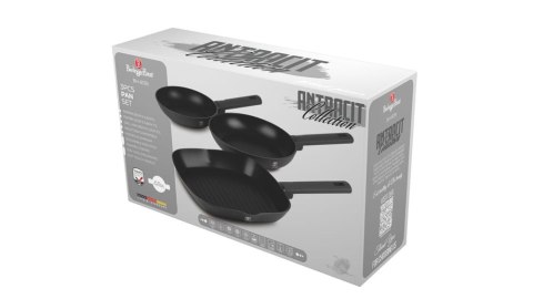 ZESTAW PATELNI TYTANOWYCH 20/24/28CM BERLINGER HAUS ANTRACIT BH-8139