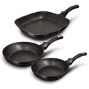 ZESTAW PATELNI Z POWŁ. GRANITOWYCH BERLINGER HAUS BLACK SILVER BH-6157