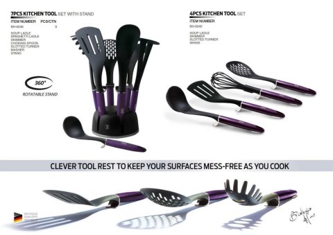 ZESTAW PRZYBORÓW KUCHENNYCH 7 ELE. BERLINGER HAUS PURPLE BH-6246