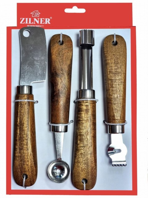ZESTAW PRZYBORÓW KUCHENNYCH DO OWOCÓW 4 EL. ZILNER ZL-2142