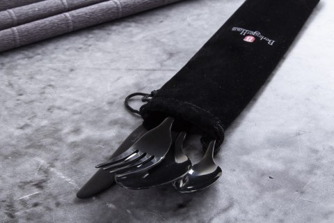 ZESTAW SZTUĆCÓW 4 EL. Z POKROWCEM BERLINGER HAUS BLACK BH-2726