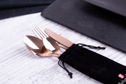 ZESTAW SZTUĆCÓW 4 EL. Z POKROWCEM BERLINGER HAUS ROSEGOLD BH-2727