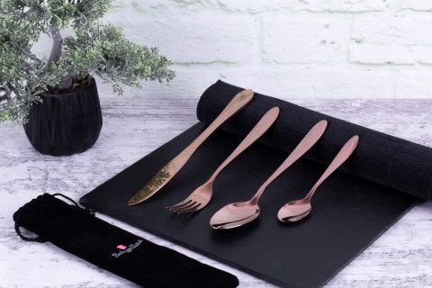 ZESTAW SZTUĆCÓW 4 EL. Z POKROWCEM BERLINGER HAUS ROSEGOLD BH-2727