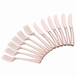 ZESTAW SZTUĆCÓW DO STEKÓW I MIĘS 12-ELE DLA 6 OSÓB BŁYSZCZĄCE RÓŻOWE ZŁOTO BERLINGER HAUS ROSE GOLD BH-3088