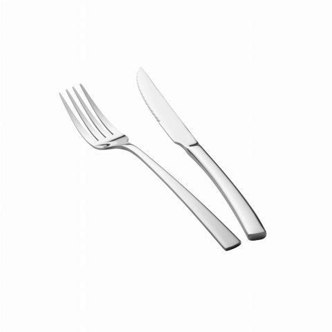 ZESTAW SZTUĆCÓW DO STEKÓW I MIĘS 12-ELE DLA 6 OSÓB BŁYSZCZĄCE SREBRNE BERLINGER HAUS BH-3046