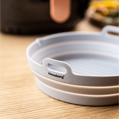 ZESTAW WKŁADÓW SILIKONOWYCH DO FRYTKOWNICY BEZTŁUSZCZOWEJ 2 SZTUKI OKRĄGŁY 20CM SKŁADANY KLAUSBERG KB-7789