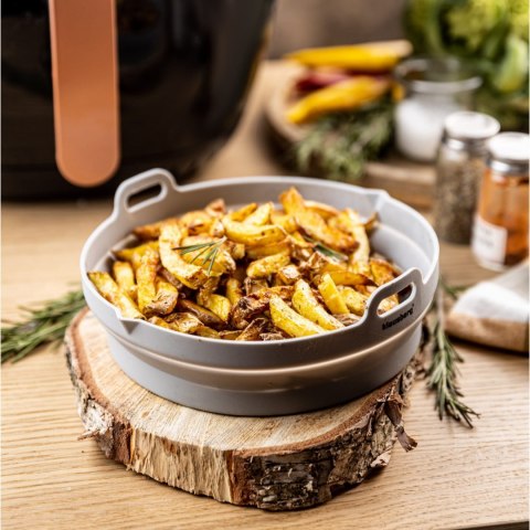 ZESTAW WKŁADÓW SILIKONOWYCH DO FRYTKOWNICY BEZTŁUSZCZOWEJ 2 SZTUKI OKRĄGŁY 20CM SKŁADANY KLAUSBERG KB-7789