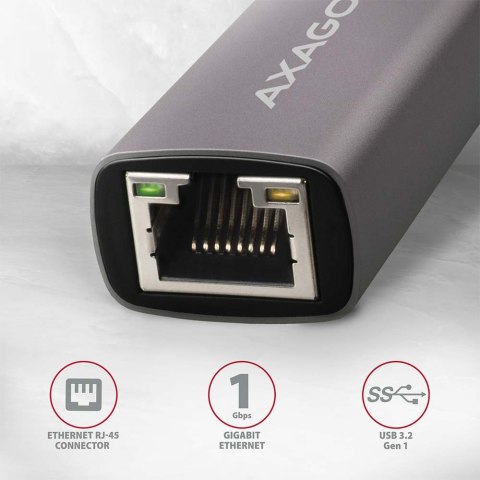 AXAGON ADE-TR Compact aluminum USB 3.2 Gen 1 Gigabit Ethernet 10/100/1000Mbit adapter with automatic installation