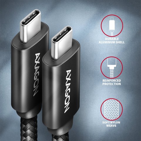 AXAGON Data and charging USB4 Gen 3x2 cable, 1 m | BUCM432-CM10AB | USB Type C - USB Type C