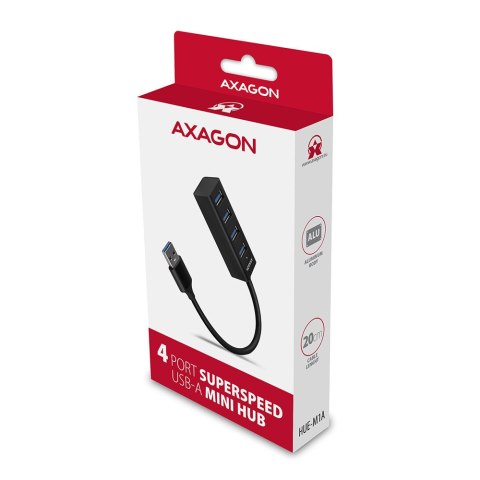 AXAGON Miniature metal four-port USB 3.2 Gen 1 hub | HUE-M1A