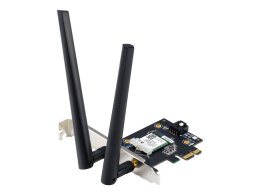 Asus WiFi 7 PCI-E Adapter with 2 external antennas | PCE-BE6500 | 802.11be | Mesh Support No | MU-MiMO No | No mobile broadband