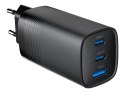 Cablexpert 3-port 65 W GaN USB PowerDelivery fast charger | TA-UC-PDQC65-01-BK