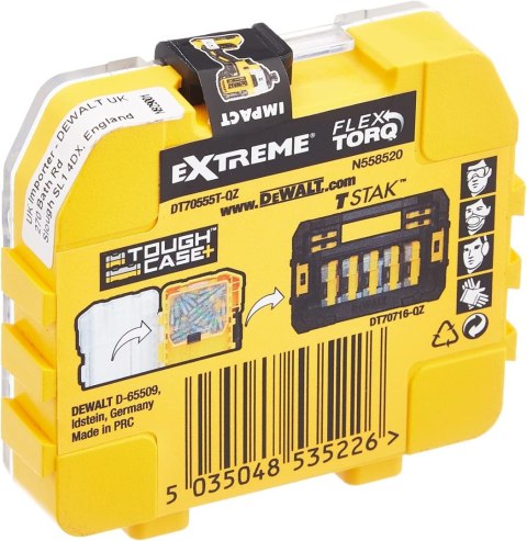 DEWALT DT70555T-QZ Extreme FLEXTORQ 25pc Set PH2 25mm in Small Bulk Storage Case