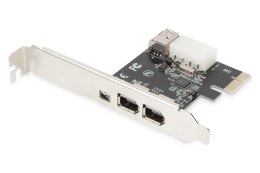 Digitus | Karta interfejsu IEEE 1394a, PCI express, 4 porty 1x zew. 1394mini, 2x zew./1x wew. 1394a | DS-30201-5