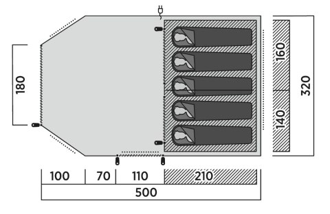 Easy Camp Hamra 5 Tunnel Tent for 5 persons, Grey | Easy Camp