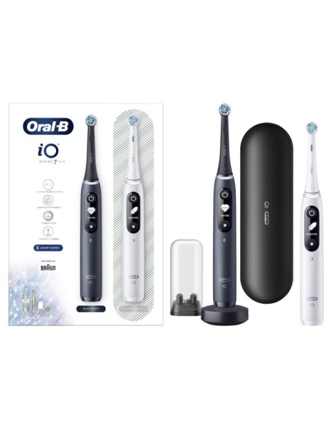 Elektryczna szczoteczka do zębów Oral-B | iO 7 Duo Pack | Akumulatorowa | Dla dorosłych | Liczba główek szczoteczki w zestawie 2