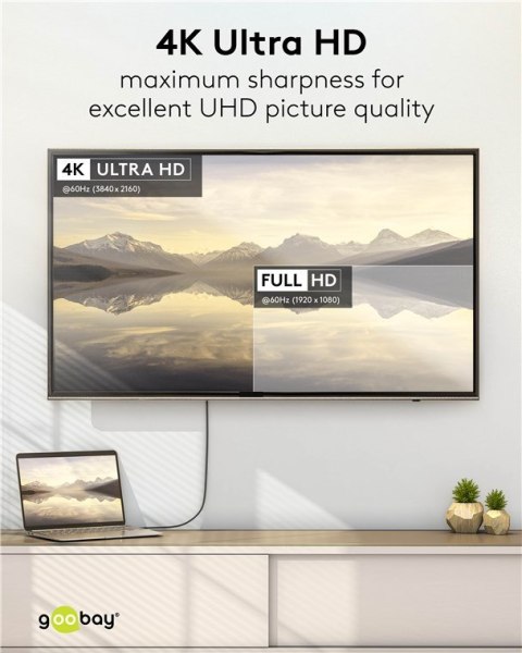 Goobay USB-C to DisplayPort Cable 4K at 60 Hz, 1 m | 75704
