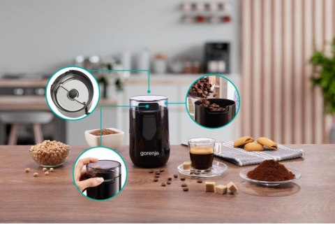 Gorenje | Coffee Grinder | SMK150SB | 150 W | Coffee beans capacity 45 g | Lid safety switch | Black