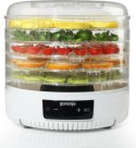 Gorenje | Food Dryer | FDK500GCW | Power 380 W | Number of trays 5 | Integrated timer | White