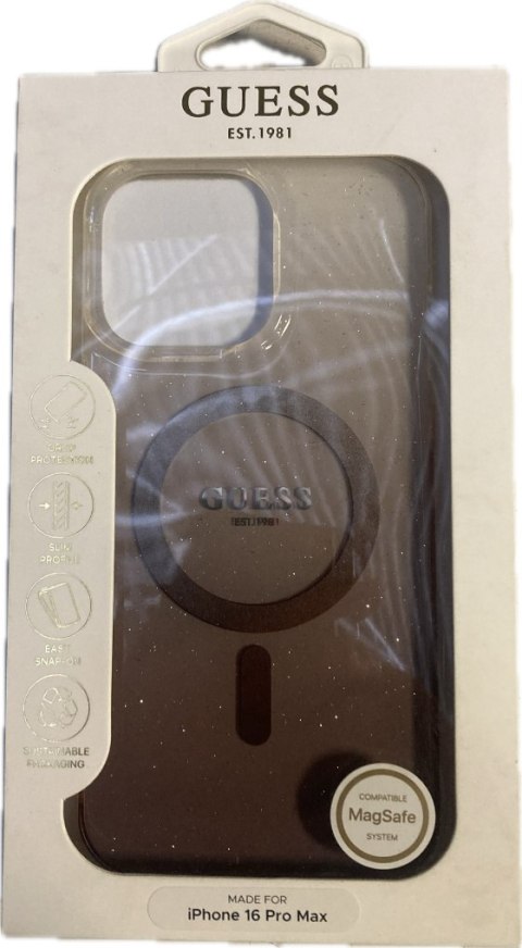 Guess GUHMP16XHGRCELW iPhone 16 Pro Max 6.9" brązowy/brown hardcase IML Glitter Gradient MagSafe