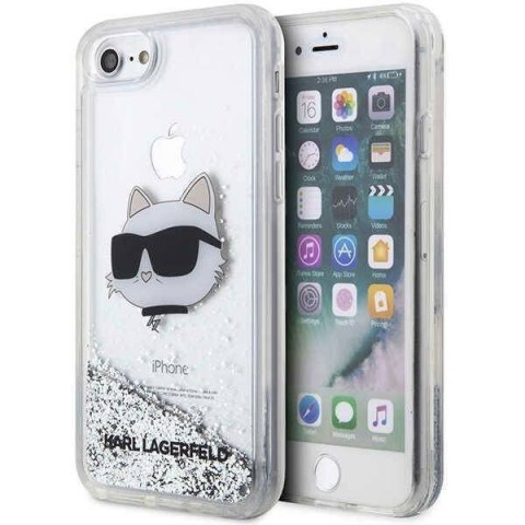 Karl Lagerfeld KLHCI8LNCHCS iPhone 7/8/ SE 2020 / SE 2022 silver/silver hardcase Glitter Choupette Head