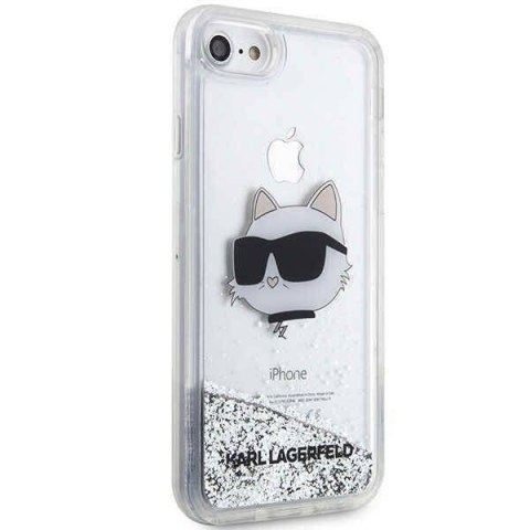 Karl Lagerfeld KLHCI8LNCHCS iPhone 7/8/ SE 2020 / SE 2022 silver/silver hardcase Glitter Choupette Head