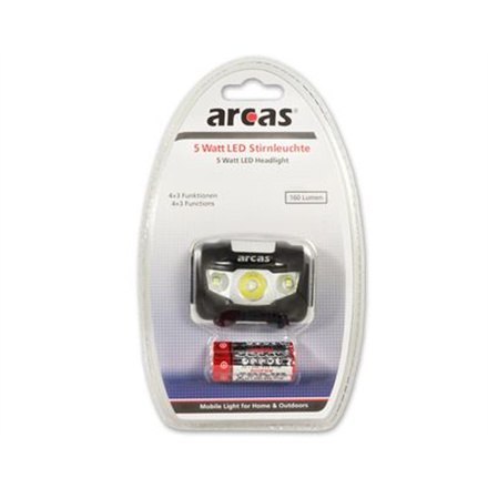 Arcas | ARC5 | Reflektor | 1 LED + 2 diody świetlne z funkcją rozproszenia | 5 W | 160 lm | 4+3 funkcje oświetlenia | Gwarancja