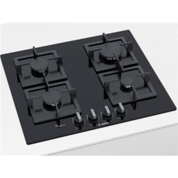 Bosch | PPP6A6B20 | Hob | Gas on glass | Number of burners/cooking zones 4 | Rotary knobs | Black