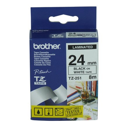 Brother | 251 | Laminated tape | Thermal | Black on white | Roll (2.4 cm x 8 m)