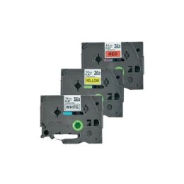 Brother | 31M3 | Taśma laminowana | Termiczna | Czarna na czerwonym | Czarna na białym | Czarna na żółtym | Rolka (1,2 cm x 8 m)